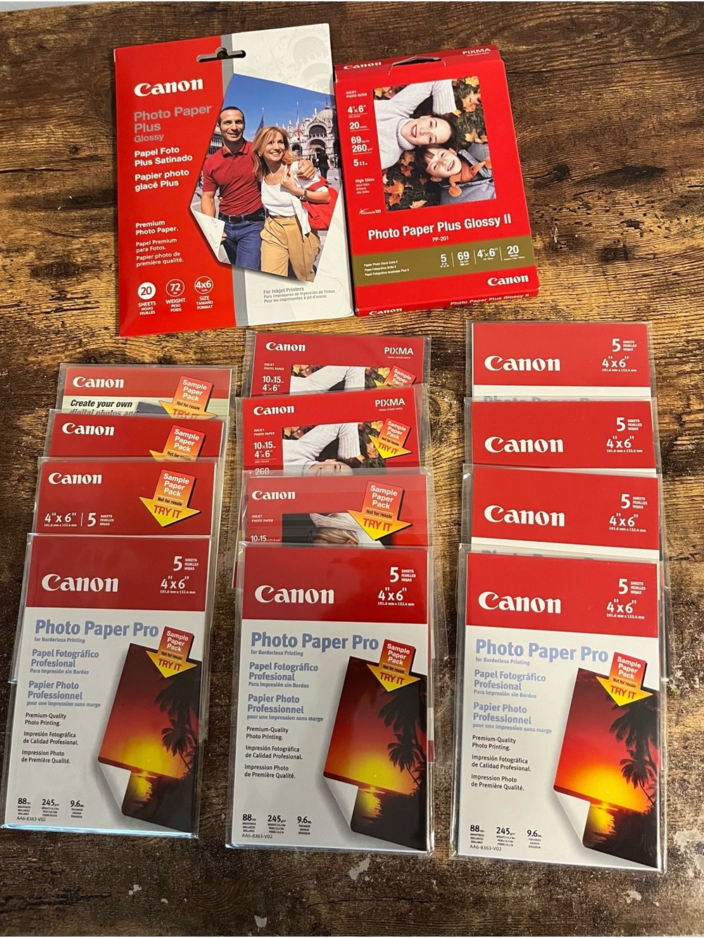 Canon Photo Paper Pro & Photo Paper Plus Glossy - lot of 14